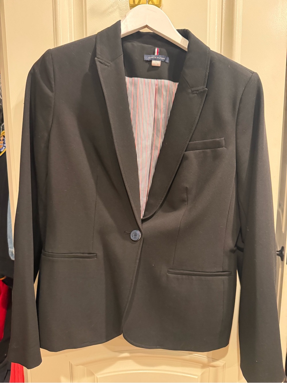Tommy Hilfiger Black Single-Button Blazer - Classic Tailored Fit